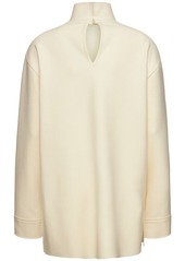 Jil Sander Compact Wool High Neck Top W/splits