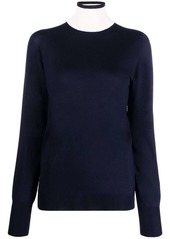 Jil Sander contrast-neck long-sleeved jumper