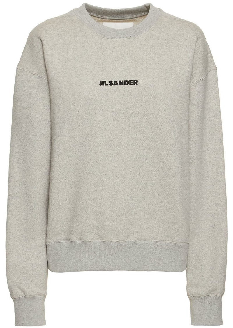 Jil Sander Cotton Jersey Sweatshirt W/ Printed Logo