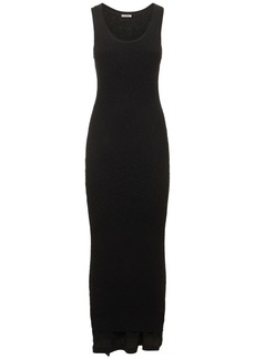 Jil Sander Cotton Ribbed Knit Long Dress