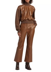 Jil Sander Crop Leather Flare Pants