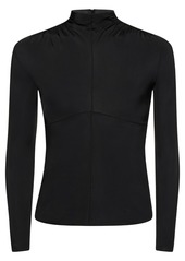 Jil Sander Draped Viscose Jersey Long Sleeve Top