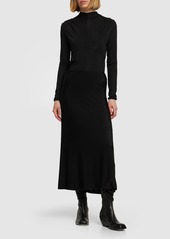 Jil Sander Draped Viscose Jersey Long Sleeve Top