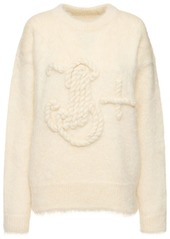 Jil Sander Embroidered Mohair Blend Knit Sweater