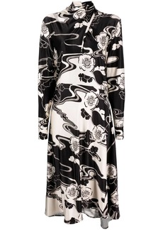 Jil Sander lagoon flower-print asymmetric dress