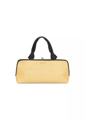 Jil Sander Goji Raffia & Leather Top-Handle Bag