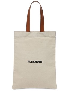 Jil Sander Grande Flat Canvas Tote Bag