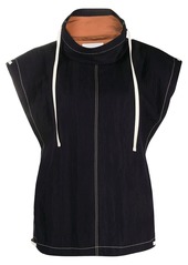 Jil Sander high-neck contrast stitching blouse