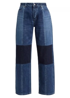 Jil Sander High-Rise Patchwork Wide-Leg Jeans