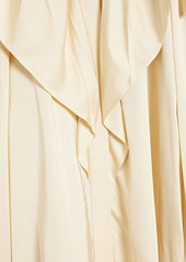 Jil Sander - Belted draped satin midi dress - White - FR 34