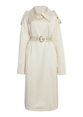 Jil Sander - Belted Silk Twill Trench Coat - Ivory - S - Moda Operandi