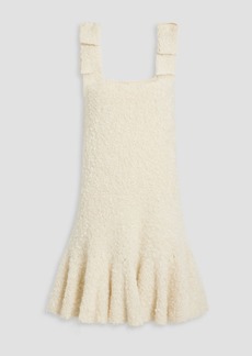 Jil Sander - Bow-embellished bouclé-knit mohair-blend dress - White - FR 32