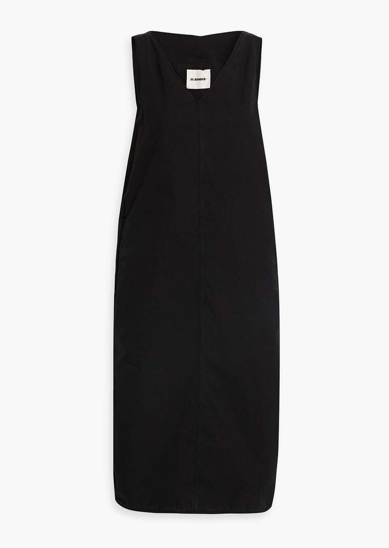 Jil Sander - Brushed cotton midi dress - Black - FR 40