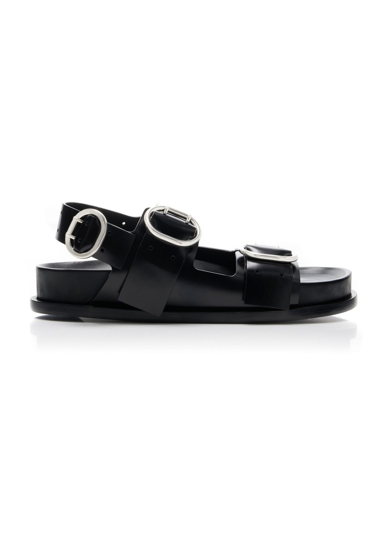 Jil Sander - Buckle-Detailed Leather Sandals - Black - IT 40 - Moda Operandi