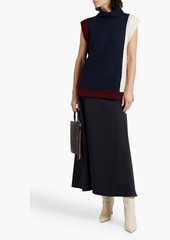 Jil Sander - Color-block cashmere turtleneck vest - Blue - FR 32