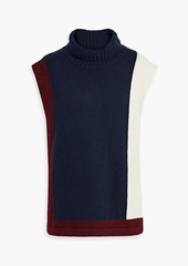 Jil Sander - Color-block cashmere turtleneck vest - Blue - FR 32