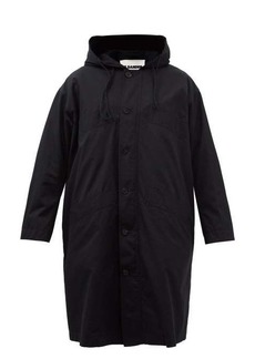 Jil Sander - Cotton-canvas Hooded Overcoat - Mens - Black