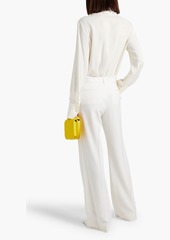 Jil Sander - Crochet-paneled crepe shirt - White - FR 32