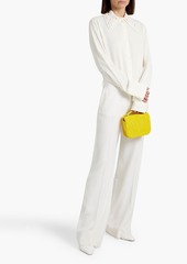 Jil Sander - Crochet-paneled crepe shirt - White - FR 32