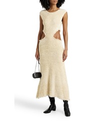 Jil Sander - Cutout frayed silk and cotton-blend midi dress - White - FR 34