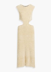 Jil Sander - Cutout frayed silk and cotton-blend midi dress - White - FR 34