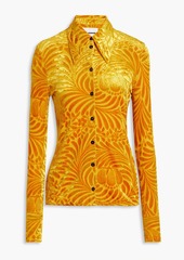 Jil Sander - Devoré-velvet shirt - Yellow - FR 34