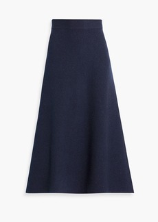 Jil Sander - Draped jacquard-knit wool-blend maxi skirt - Blue - FR 38