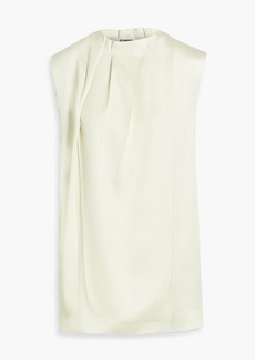 Jil Sander - Draped satin-twill top - Green - FR 34