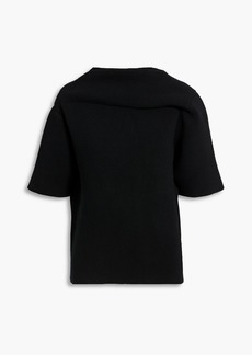 Jil Sander - Draped wool and cashmere-blend sweater - Black - FR 34