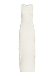 Jil Sander - Embroidered Sleeveless Midi Dress - Ivory - EU 34 - Moda Operandi