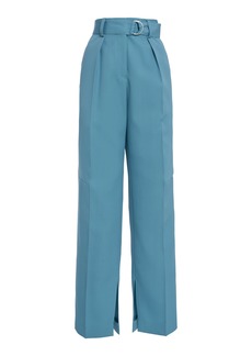 Jil Sander - Exclusive Belted Wool Straight-Leg Pants - Blue - EU 32 - Moda Operandi