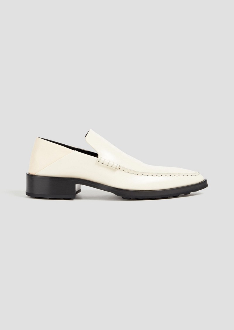 Jil Sander - Glossed-leather collapsible-heel loafers - White - EU 36