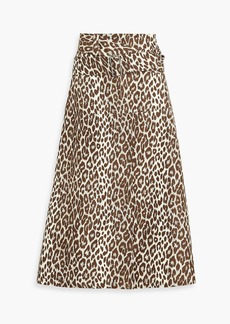 Jil Sander - Leopard-print cotton-blend poplin midi skirt - Animal print - FR 32