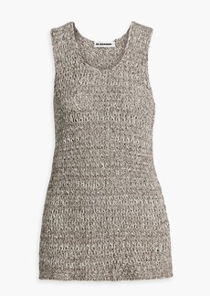 Jil Sander - Marled crochet-knit cotton-blend top - Neutral - FR 42
