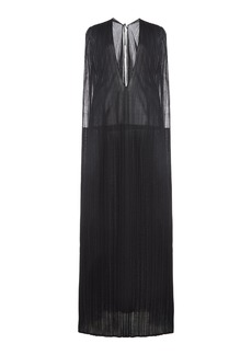 Jil Sander - Pleated Silk Maxi Dress - Black - EU 38 - Moda Operandi