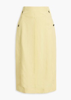 Jil Sander - Pleated twill midi skirt - Yellow - FR 36