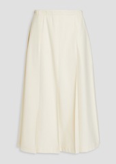Jil Sander - Pleated wool-blend felt midi skirt - White - FR 38