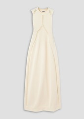 Jil Sander - Pointelle-knit wool and cotton-blend maxi dress - White - FR 42