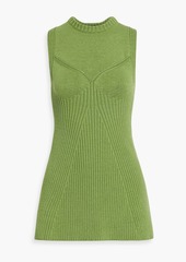 Jil Sander - Ribbed-knit cotton-blend top - Black - FR 38