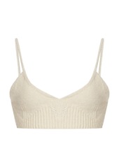 Jil Sander - Ribbed Knit Cotton-Wool Bralette - Neutral - EU 38 - Moda Operandi