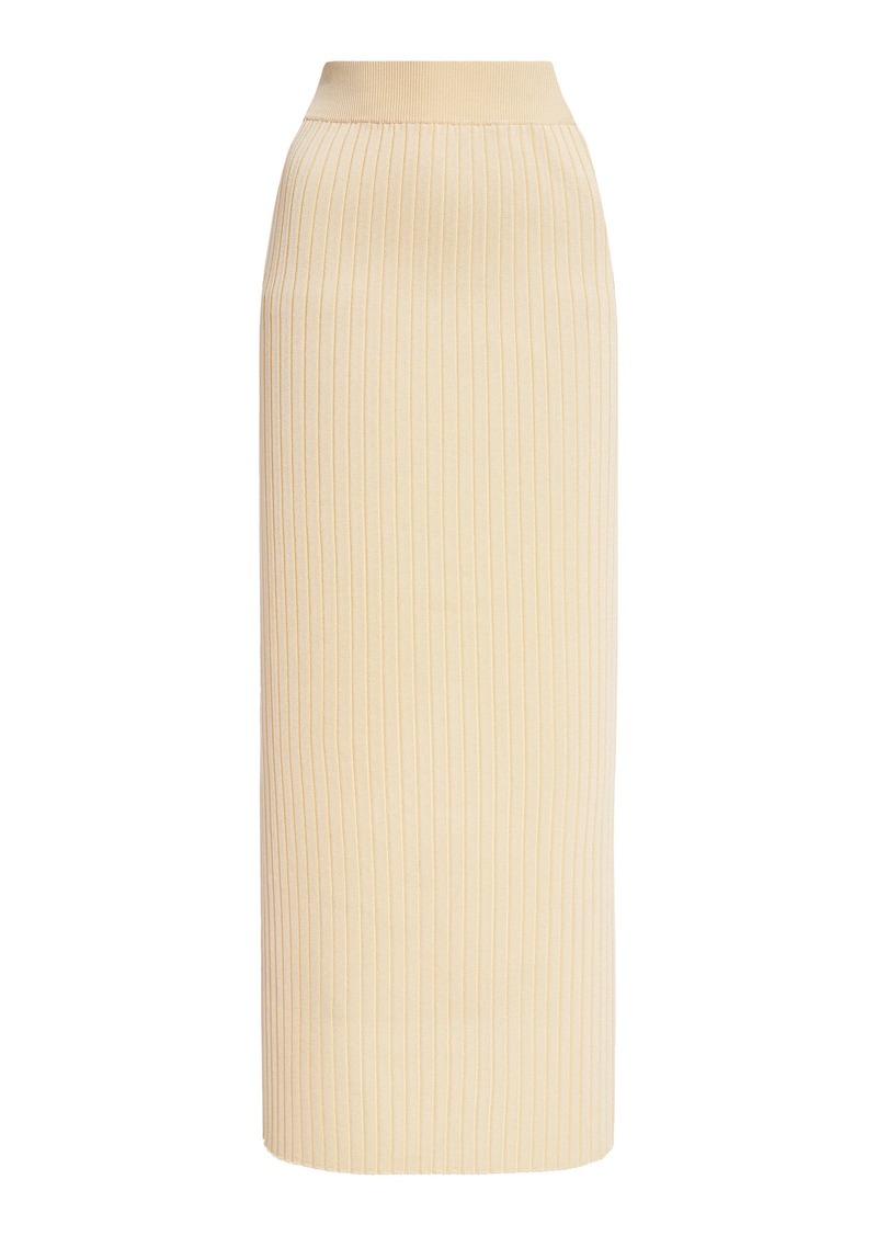 Jil Sander - Ribbed-Knit Midi Skirt - Neutral - EU 38 - Moda Operandi