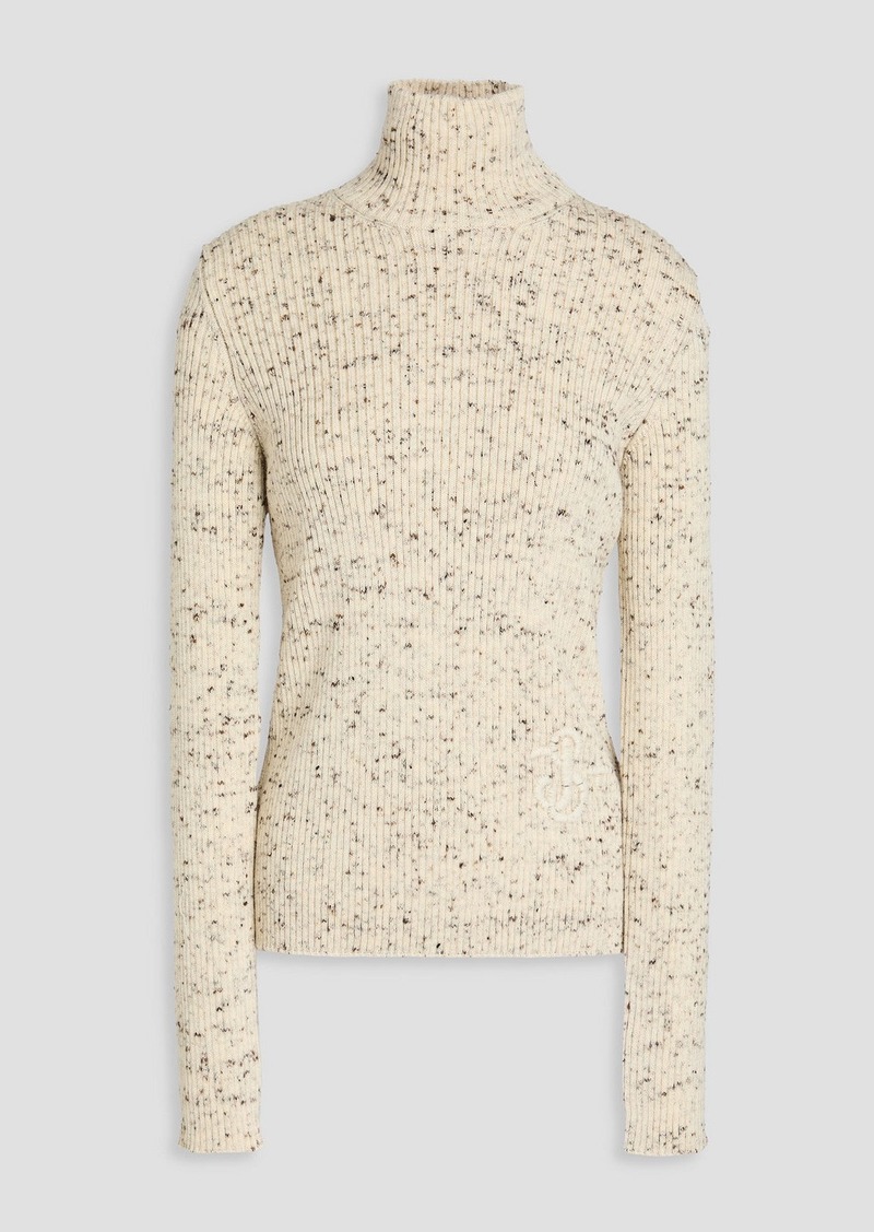 Jil Sander - Donegal ribbed wool turtleneck sweater - White - FR 34