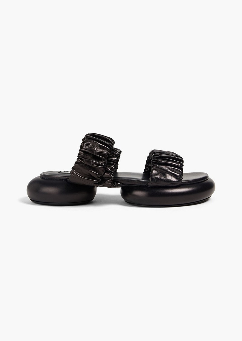 Jil Sander - Ruched leather platform sandals - Black - EU 36