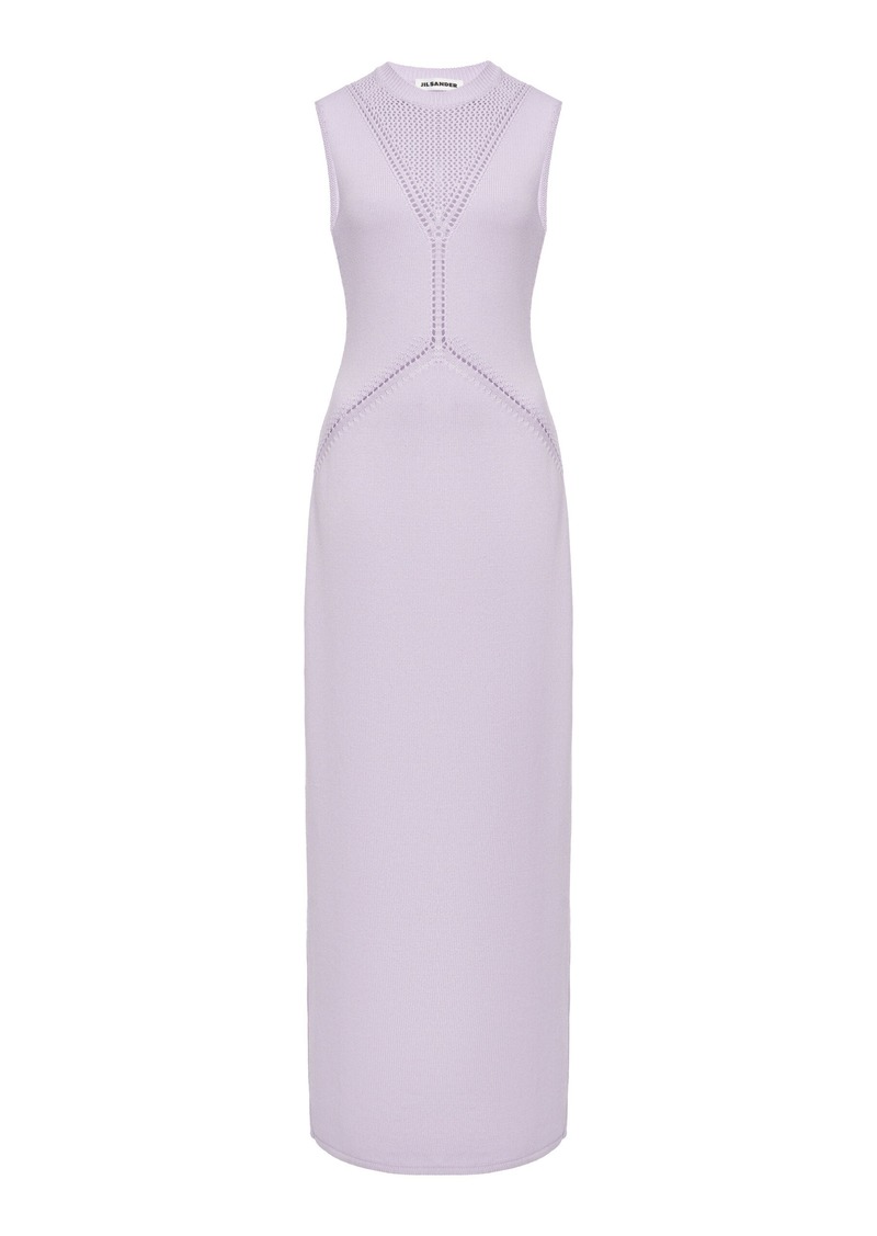 Jil Sander - Sleeveless Knit Wool-Cotton Midi Dress - Purple - EU 38 - Moda Operandi