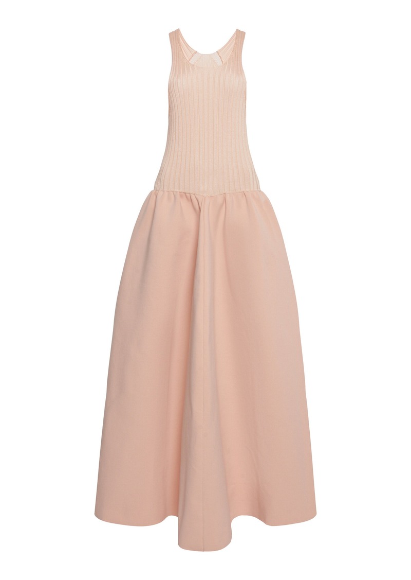 Jil Sander - Sleeveless Ribbed-Knit Maxi Dress - Pink - EU 36 - Moda Operandi