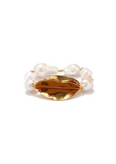 Jil Sander Baroque-pearl & leaf pendant bracelet