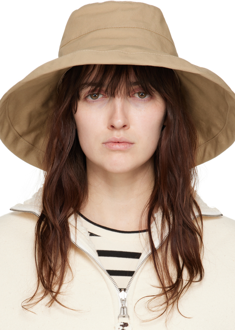 Jil Sander Beige Bucket Beach Hat