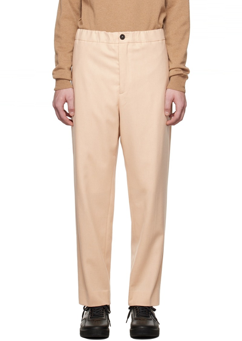 Jil Sander Beige Elasticized Waistband Trousers