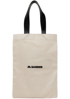 Jil Sander Beige Flat Shopper Large Tote