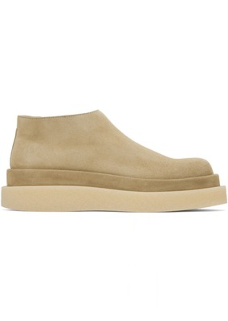 Jil Sander Beige Thick Suede Loafers